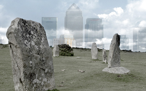 stone circle in surreal setting